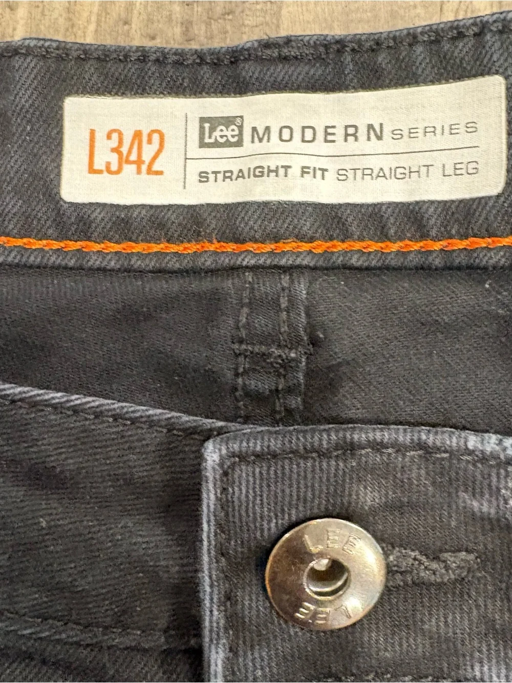Lee Modern Series Black Straight Leg Mens Denim Jeans SZ 36x30